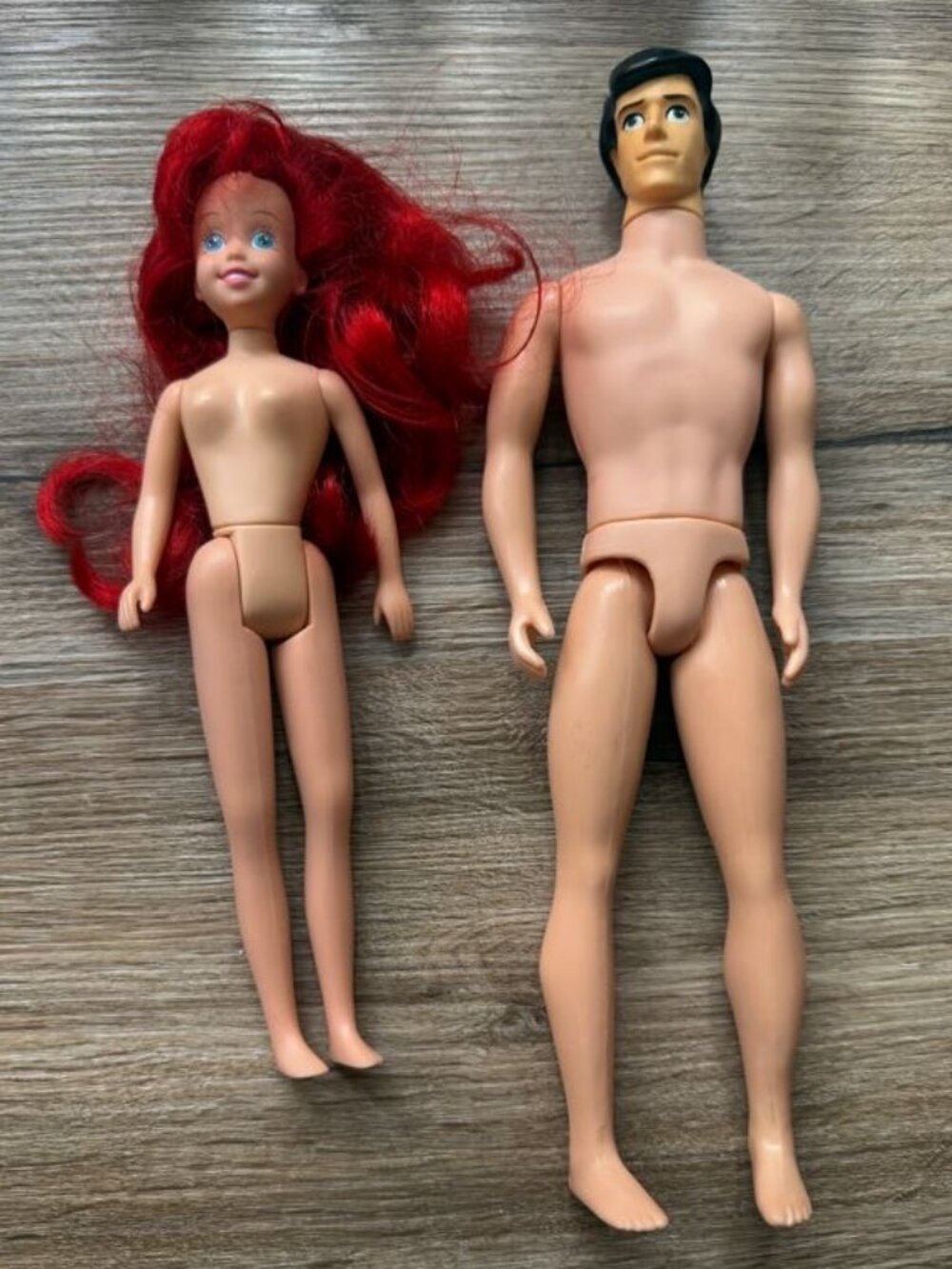 Disney 1991 Tyco vintage Little Mermaid Princess Ariel and Prince Eric doll